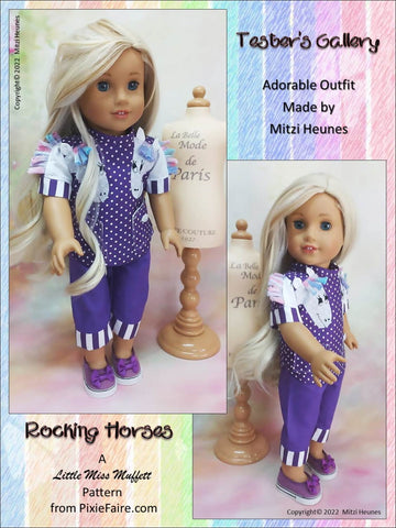 Little Miss Muffett 18 Inch Modern Rocking Horses 18" Doll Clothes Pattern larougetdelisle