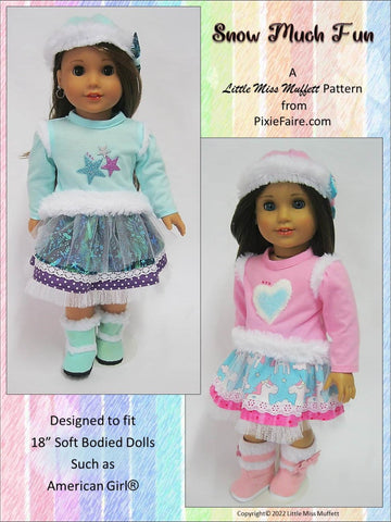 Little Miss Muffett 18 Inch Modern Snow Much Fun 18" Doll Clothes Pattern larougetdelisle