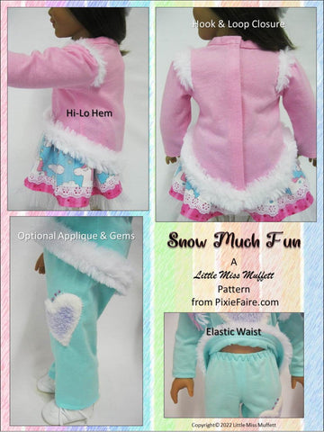 Little Miss Muffett 18 Inch Modern Snow Much Fun 18" Doll Clothes Pattern larougetdelisle