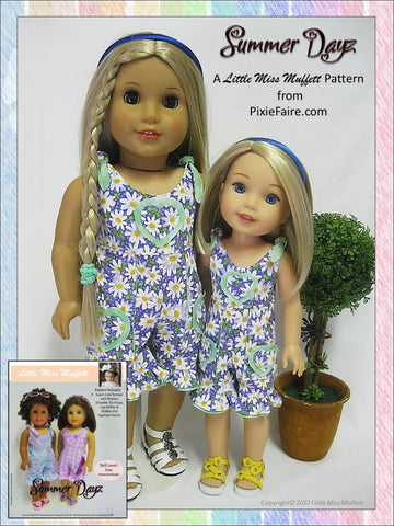 Little Miss Muffett WellieWishers Summer Dayz Pattern For 14.5-15 Inch Dolls larougetdelisle