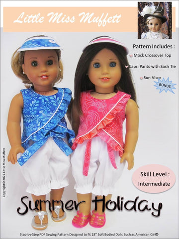 Little Miss Muffett 18 Inch Modern Summer Holiday Pattern For 18 Inch Dolls larougetdelisle