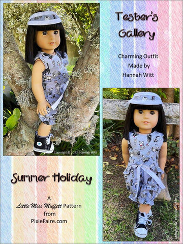 Little Miss Muffett 18 Inch Modern Summer Holiday Pattern For 18 Inch Dolls larougetdelisle