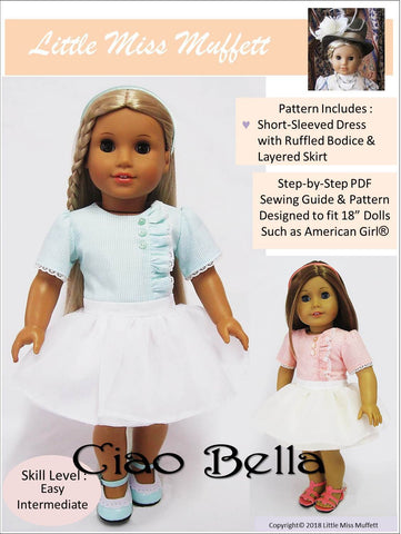 Little Miss Muffett 18 Inch Modern Ciao Bella 18" Doll Clothes Pattern larougetdelisle