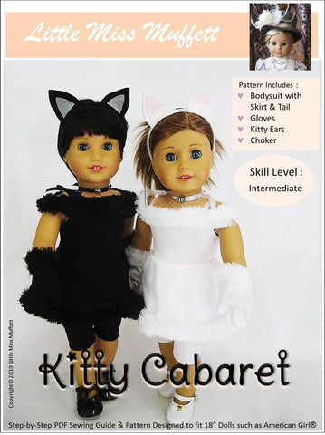 Little Miss Muffett 18 Inch Modern Kitty Cabaret Costume 18" Doll Clothes Pattern larougetdelisle