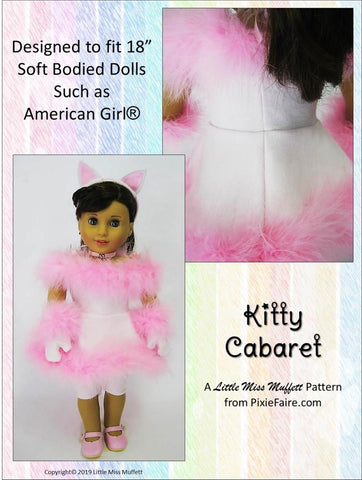 Little Miss Muffett 18 Inch Modern Kitty Cabaret Costume 18" Doll Clothes Pattern larougetdelisle