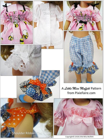 Little Miss Muffett WellieWishers Mamma's Girl 14.5" Doll Clothes Pattern larougetdelisle