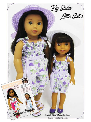 Little Miss Muffett WellieWishers Riviera Romper 14.5" Doll Clothes Pattern larougetdelisle
