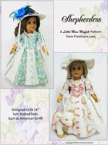 Little Miss Muffett 18 Inch Historical Shepherdess 18" Doll Clothes Pattern larougetdelisle