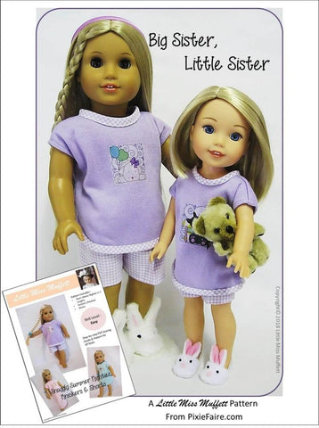 Little Miss Muffett WellieWishers Snuggly Summer Nighties, Knickers & Shorts 14.5" Doll Clothes Pattern larougetdelisle