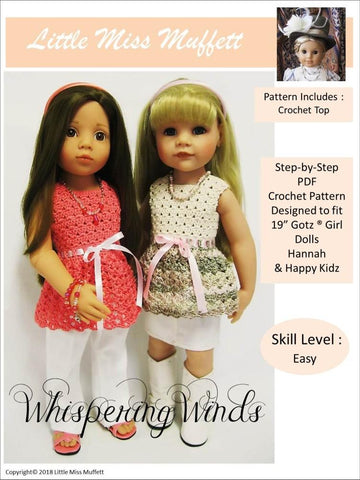 Little Miss Muffett Gotz 19" Whispering Winds Crochet Pattern for 19" Gotz Dolls Pixie Faire