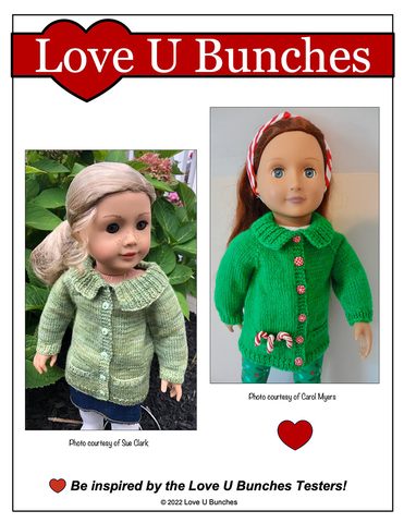 Love U Bunches Knitting Library Sweater Doll Clothes Knitting Pattern For 18 Inch Dolls larougetdelisle