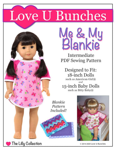 Love U Bunches 18 Inch Modern Me & My Blankie 18" Doll Clothes Pattern larougetdelisle