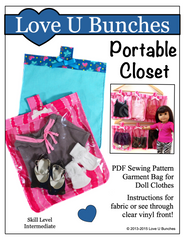 Love U Bunches 18 Inch Modern The Portable Closet for 18" Dolls Pixie Faire