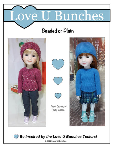 Love U Bunches Knitting Let it Snow! Knitting Pattern For 15" Ruby Red Fashion Friends Dolls larougetdelisle