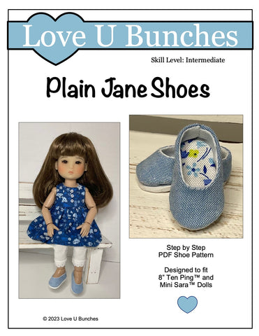 Love U Bunches 8" BJD Plain Jane Shoes for 8" BJD Dolls - Ten Ping™, Mini Sara™ larougetdelisle