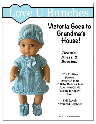 Love U Bunches 8" Baby Dolls Victoria Goes to Grandma's House Knitting Pattern for 8 inch Baby Dolls larougetdelisle