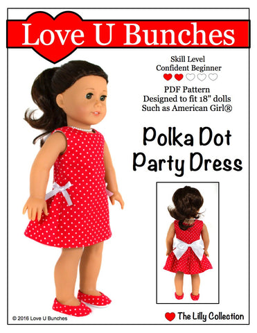 Love U Bunches 18 Inch Modern Polka Dot Party Dress 18" Doll Clothes larougetdelisle