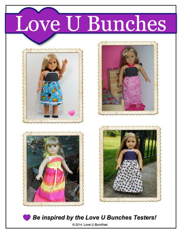 Love U Bunches 18 Inch Modern Simply Summer Sundress 18" Doll Clothes Pattern larougetdelisle