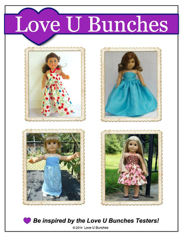 Love U Bunches 18 Inch Modern Simply Summer Sundress 18" Doll Clothes Pattern larougetdelisle