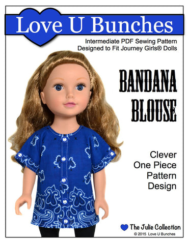 Love U Bunches Journey Girl Bandana Blouse Pattern for Journey Girls Dolls larougetdelisle