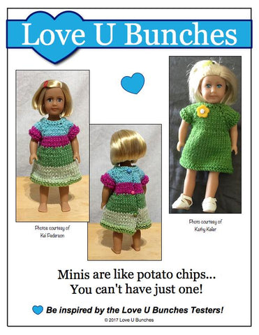 Love U Bunches Mini Mini Dresses Knitting Pattern for Mini Dolls larougetdelisle