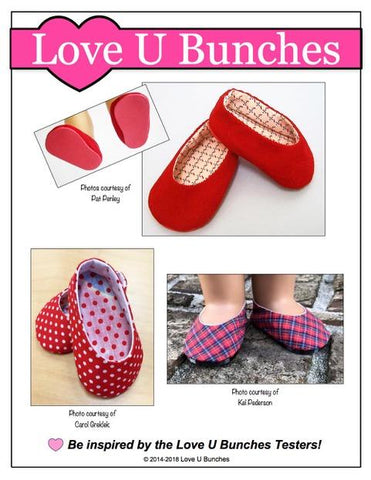 Love U Bunches Shoes Plain Jane 18" Doll Shoe Pattern larougetdelisle