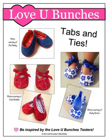 Love U Bunches Shoes Plain Jane 18" Doll Shoe Pattern larougetdelisle