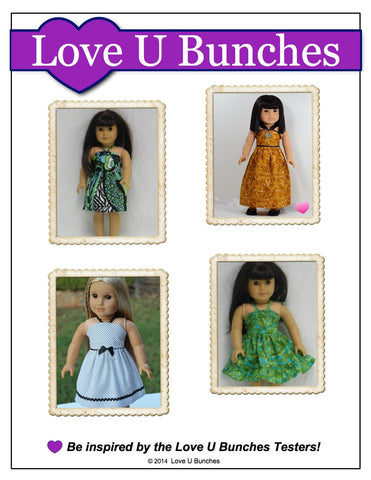 Love U Bunches 18 Inch Modern Simply Summer Sundress 18" Doll Clothes Pattern larougetdelisle