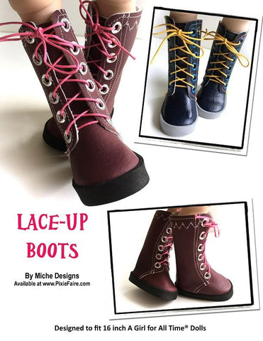 Miche Designs A Girl For All Time Lace-Up Boots for AGAT Dolls larougetdelisle