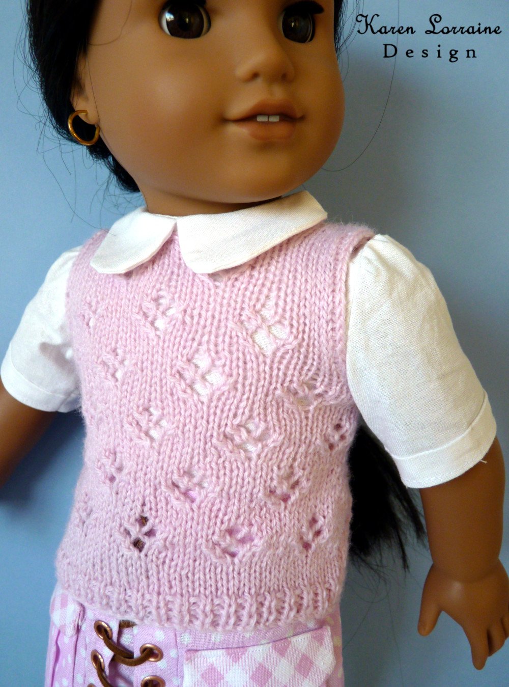 Lace Vest Knitting Pattern 18 Inch Dolls Pixie Faire