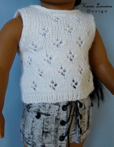 Karen Lorraine Design Knitting Lace Vest Knitting Pattern For 18" Dolls larougetdelisle