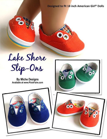 Miche Designs Shoes Lake Shore Slip-Ons 18" Doll Shoes larougetdelisle