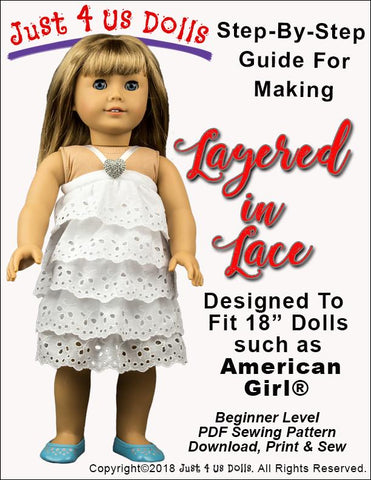 Just 4 Us Dolls 18 Inch Modern Layered In Lace 18" Doll Clothes Pattern larougetdelisle