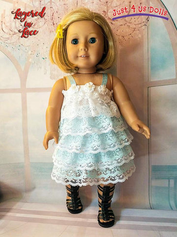 Just 4 Us Dolls 18 Inch Modern Layered In Lace 18" Doll Clothes Pattern larougetdelisle