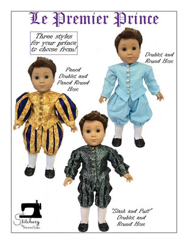 Stitchery By Snowflake 18 Inch Historical Le Premier Prince 18" Doll Clothes Pattern larougetdelisle