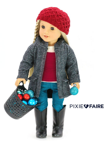 Liberty Jane 18 Inch Modern Oxford Square Coat 18" Doll Clothes Pattern larougetdelisle