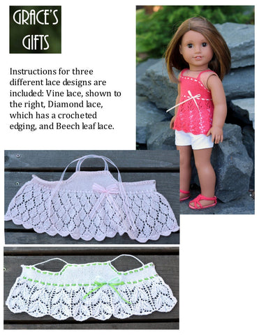Grace's Gifts Knitting Light & Lacy 18" Doll Knitting Pattern larougetdelisle