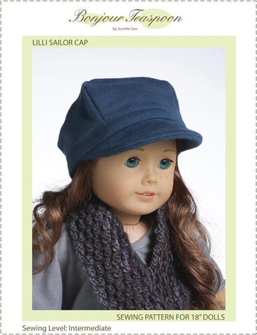 Bonjour Teaspoon 18 Inch Modern Lilli Sailor Cap 18" Doll Accessory Pattern larougetdelisle