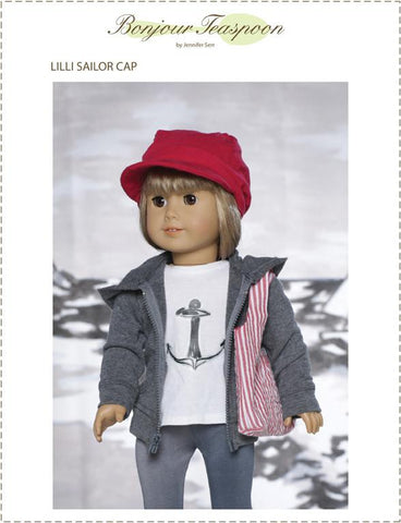 Bonjour Teaspoon 18 Inch Modern Lilli Sailor Cap 18" Doll Accessory Pattern larougetdelisle