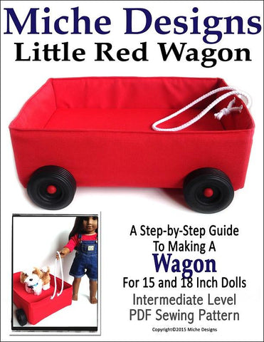 Miche Designs 18 Inch Modern Little Red Wagon 18" Doll Accessories larougetdelisle