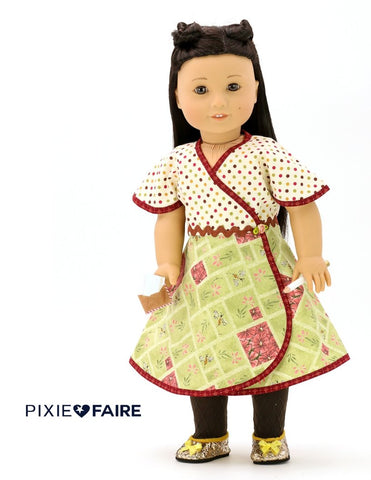 Genniewren 18 Inch Modern Lizzie - Wrap Dress, Top & Capris 18" Doll Clothes Pattern larougetdelisle