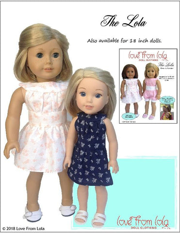 Love From Lola WellieWishers The Lola Dress and Romper 14-14.5" Doll Clothes Pattern larougetdelisle