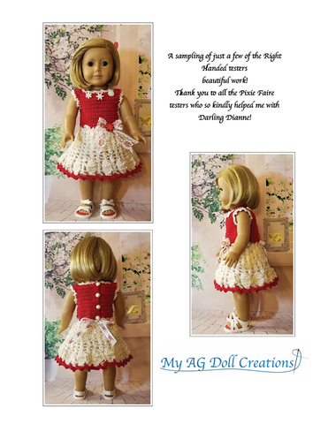 My AG Doll Creations Crochet Darling Dianne Dress 18" Doll Crochet Pattern larougetdelisle