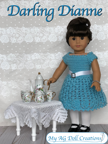 My AG Doll Creations Crochet Darling Dianne Dress 18" Doll Crochet Pattern larougetdelisle