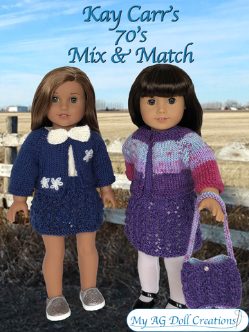 My AG Doll Creations Knitting Kay Carr's '70s Mix and Match 18" Doll Knitting Pattern larougetdelisle