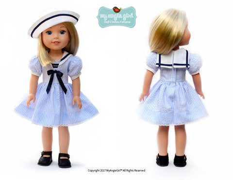 My Angie Girl WellieWishers Sailorette 14.5" Doll Clothes Pattern larougetdelisle