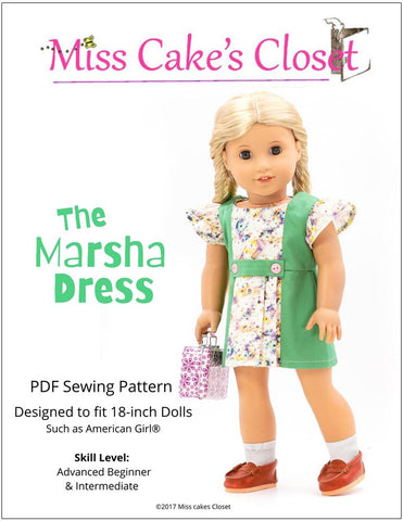 Miss Cake's Closet 18 Inch Historical The Marsha Dress 18" Doll Clothes Pattern larougetdelisle