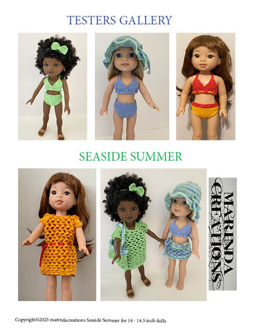 Marinda Creations Knitting Seaside Summer 14-14.5" Doll Clothes Knitting Pattern larougetdelisle