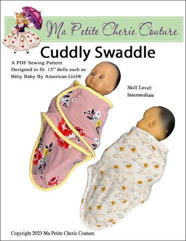 Mon Petite Cherie Couture Bitty Baby/Twin Cuddly Swaddle 15" Baby Doll Accessories larougetdelisle