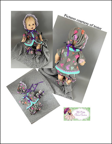 Mon Petite Cherie Couture MiniKane Serene Layette Baby Doll Clothes Pattern for 13" MiniKane Baby Dolls larougetdelisle